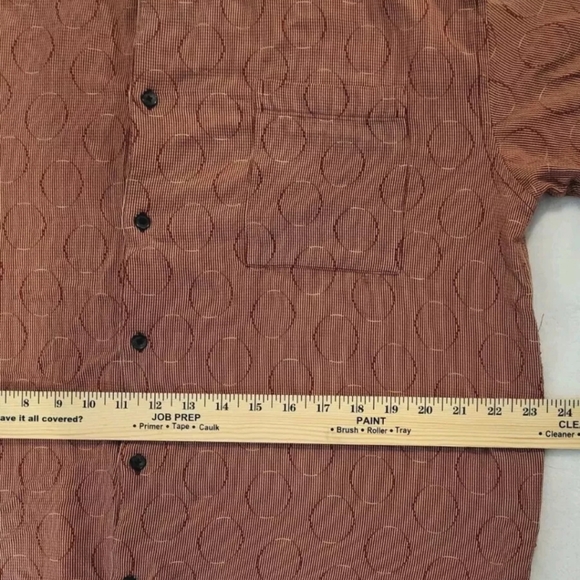 Toscano button up shirt mens size XL short sleeve Geometric pattern light weight - Picture 3 of 5